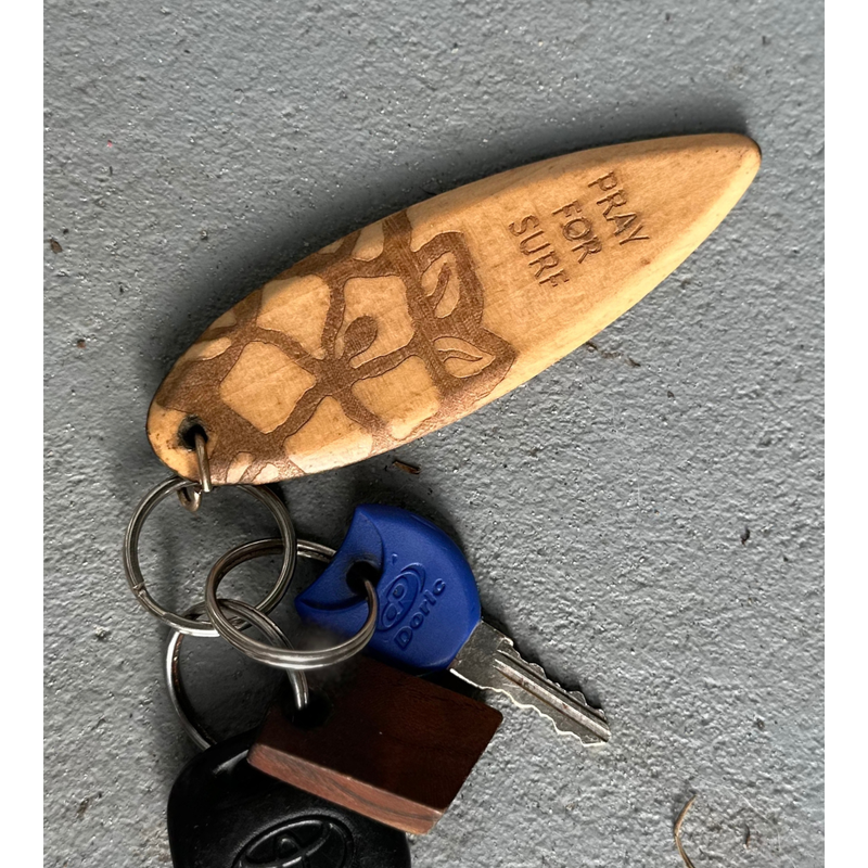 BAMBOO SURFBOARD KEYRING