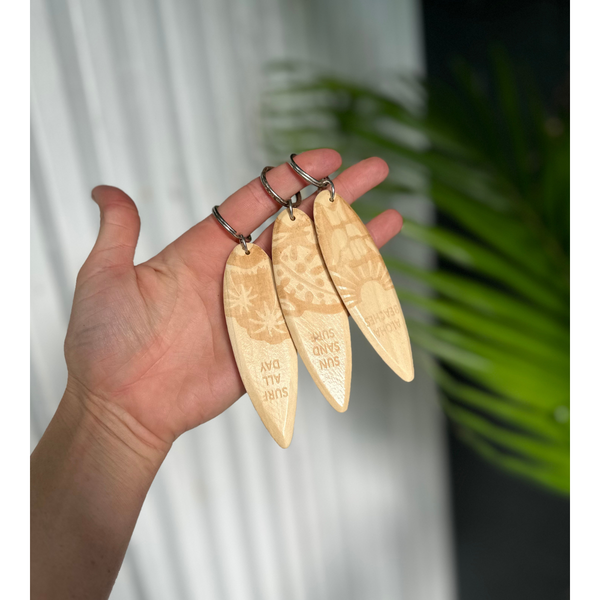 BAMBOO SURFBOARD KEYRING